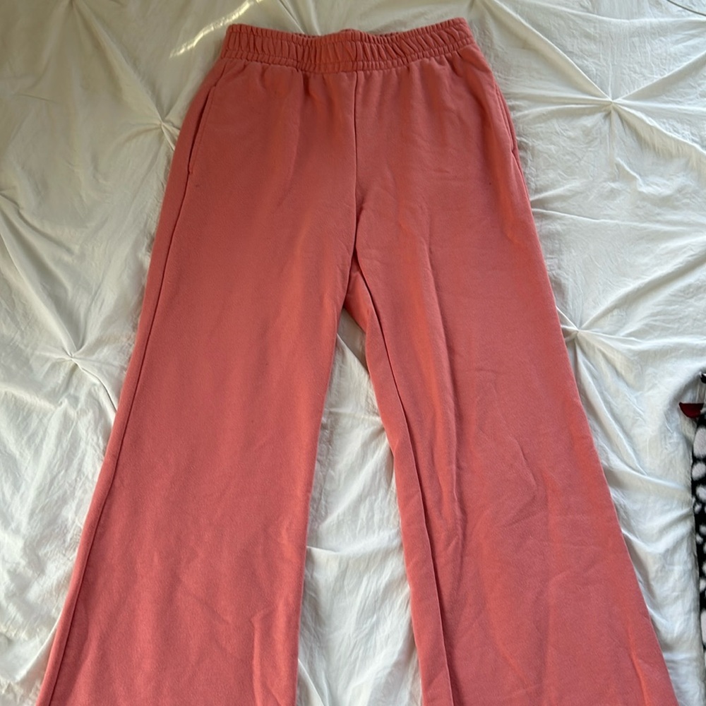 Pink wide leg sweatpants. Size medium